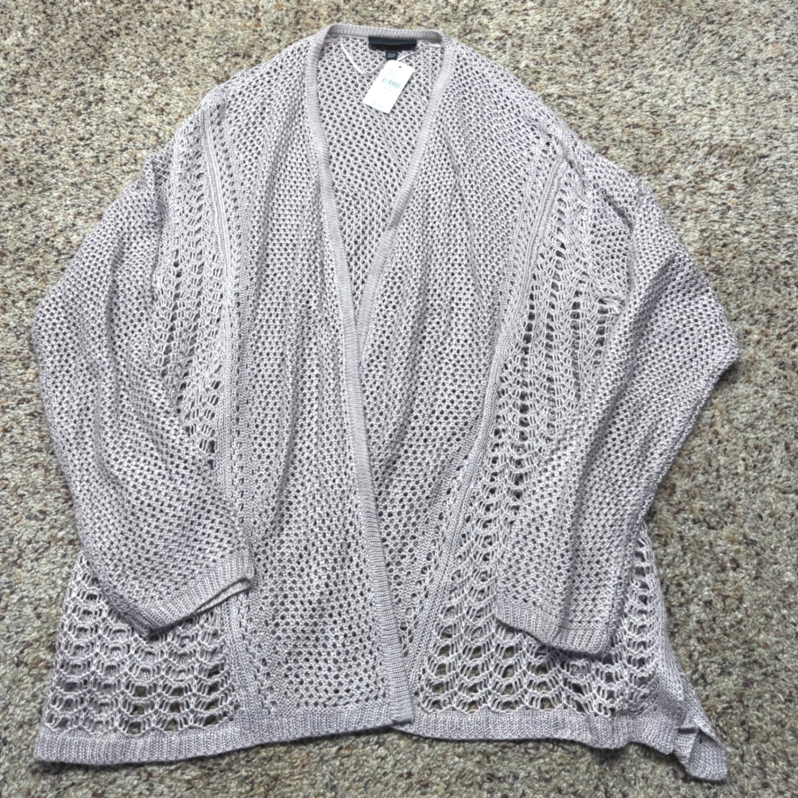 Lane Bryant Open Front Cardigan Sweater Plus Size 18/20 Lavender Open Knit New
